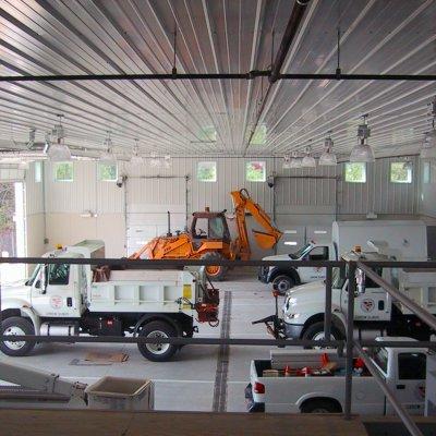  Loveland Public works building interior with vehicles